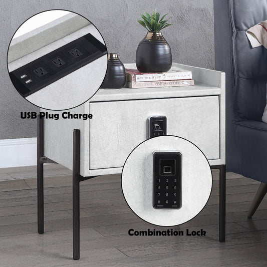 Metis Nightstand W/USB & Electric Lock