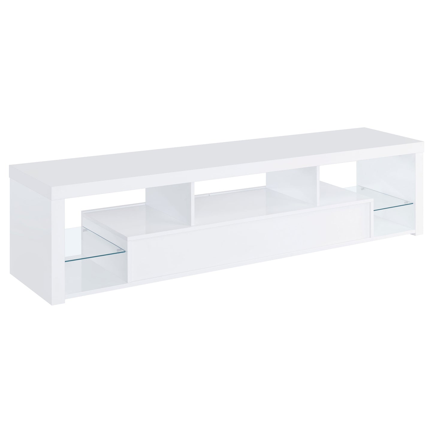 Jude 2-drawer Engineered Wood 71-inch TV Stand High Gloss White