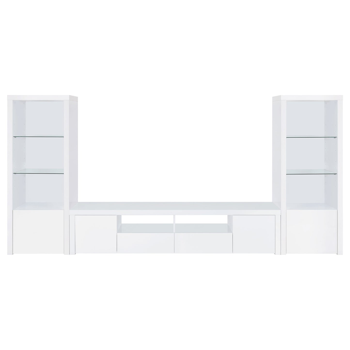 Jude 2-door Engineered Wood 79-inch TV Stand High Gloss White