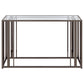 Adri Glass Top Entryway Console Table Black Nickel
