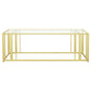 Adri Rectangular Glass Top Coffee Table Matte Brass