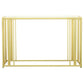Adri Glass Top Entryway Console Table Matte Brass
