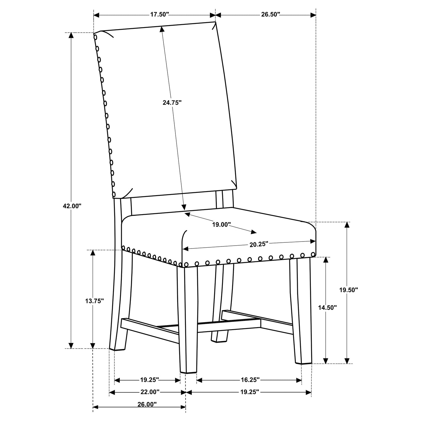 Twain Upholstered Dining Side Chair Warm Grey (Set of 2)