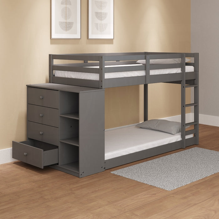 Gaston Twin/Twin Bunk Bed W/4 Drawers & 3 Compartments