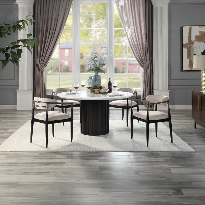 Jaramillo Round Dining Table W/Engineered Marble Top