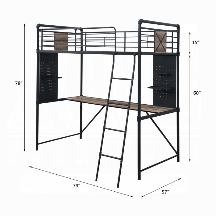 Cordelia Twin Loft Bed W/Desk