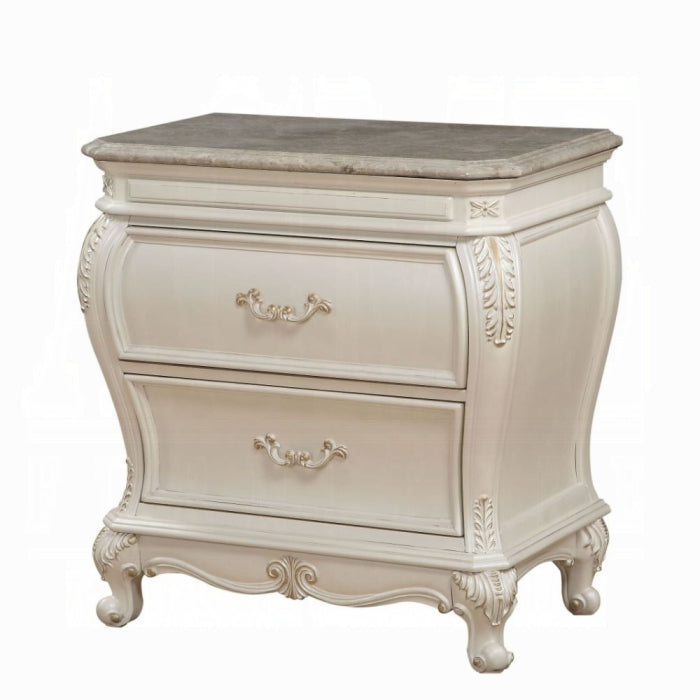 Chantelle Nightstand W/Marble Top