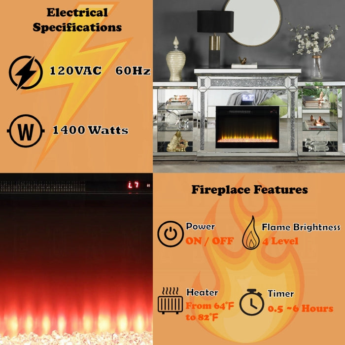 Noralie Fireplace W/LED & Bluetooth