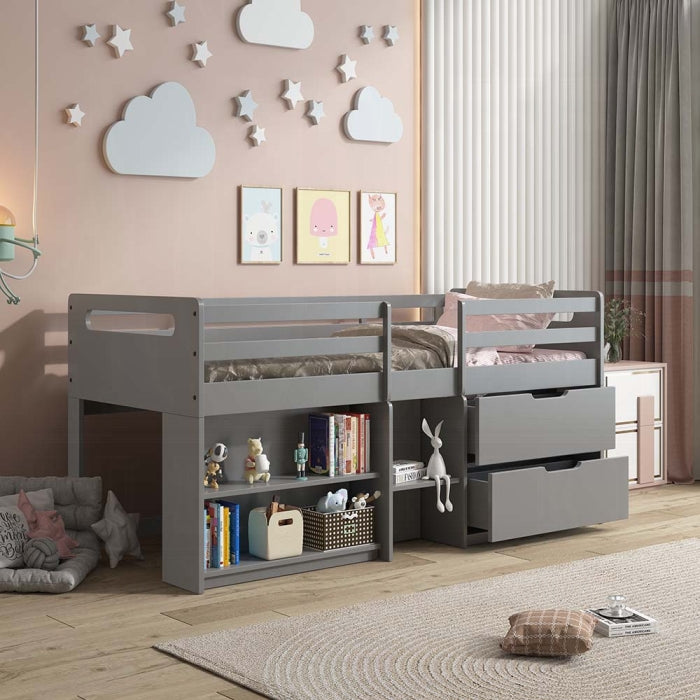 Fabiana Twin Loft Bed W/Storage