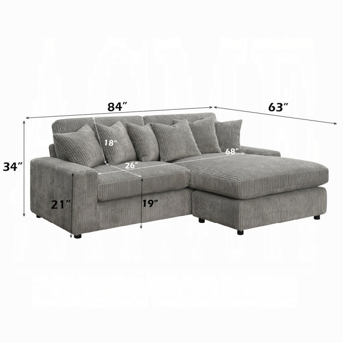 Tavia Reversible Sectional Sofa W/6 Pillows
