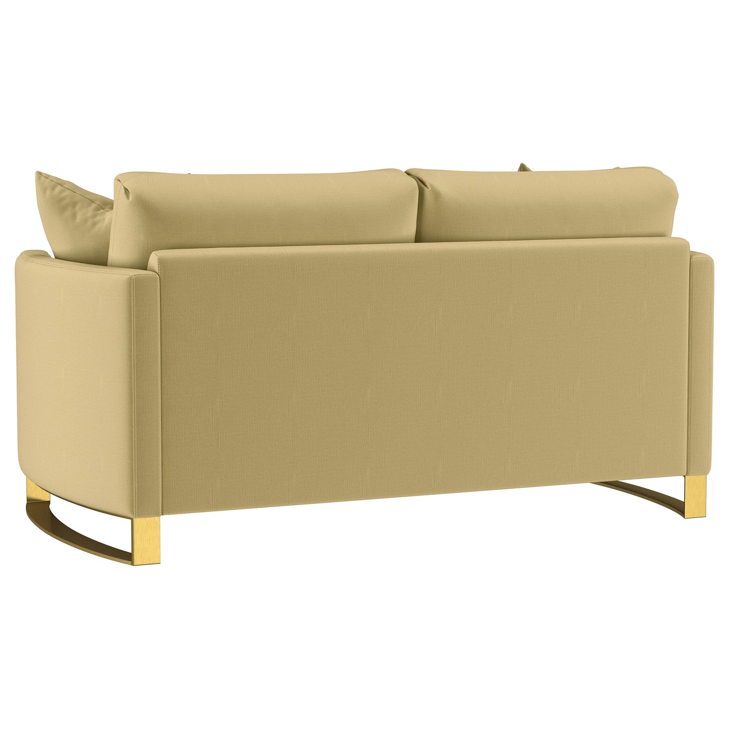 Corliss Upholstered Curved Track Arm Loveseat Camel