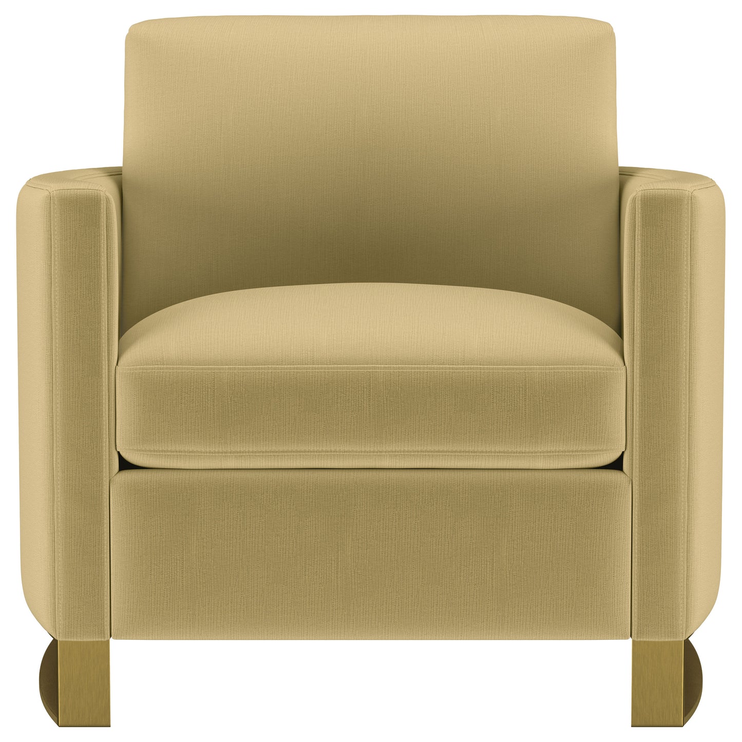 Corliss Upholstered Curved Track Arm Chair Camel