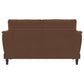 Selma Velvet Upholstered Crescent Arm Loveseat Rust