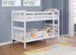 Chapman Wood Twin Over Twin Bunk Bed with Mattress White