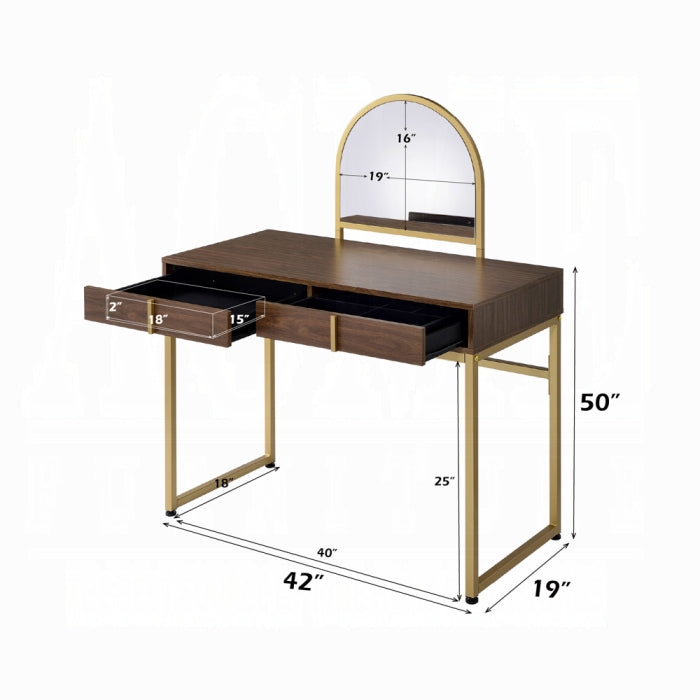 Coleen Vanity Desk W/Mirror & Jewelry Tray