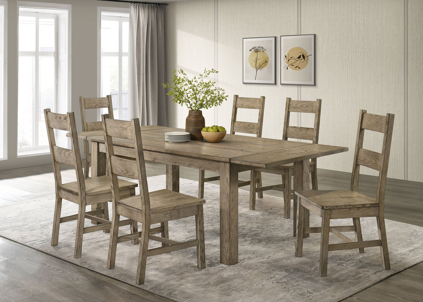 Cardova 87-inch Solid Wood Extension Dining Table Vineyard Oak