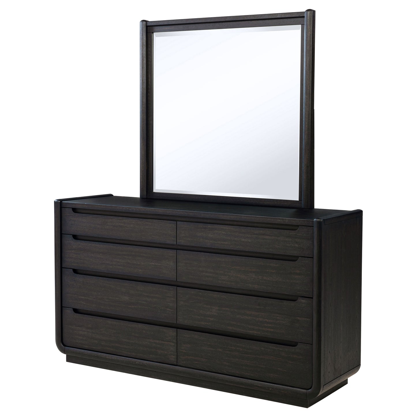Leandro 8-drawer Bedroom Dresser with Mirror Burnished Black