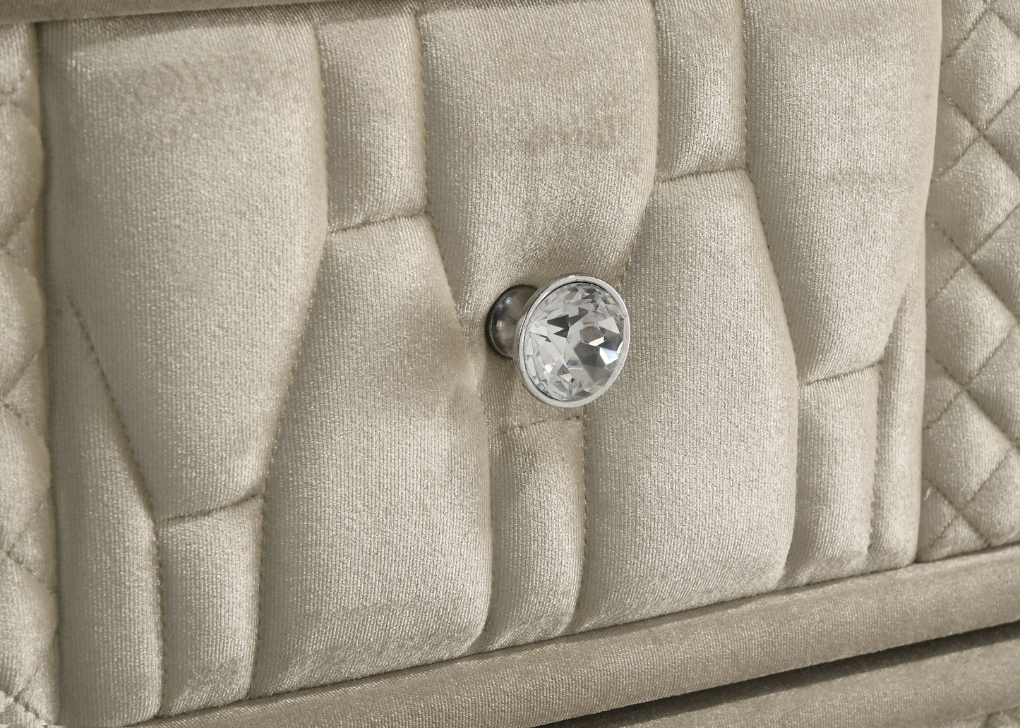 Lorient 2-drawer LED Nightstand with USB Ivory and Camel