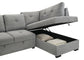 Roanne Fabric Upholstered Sleeper Sectional Sofa Grey
