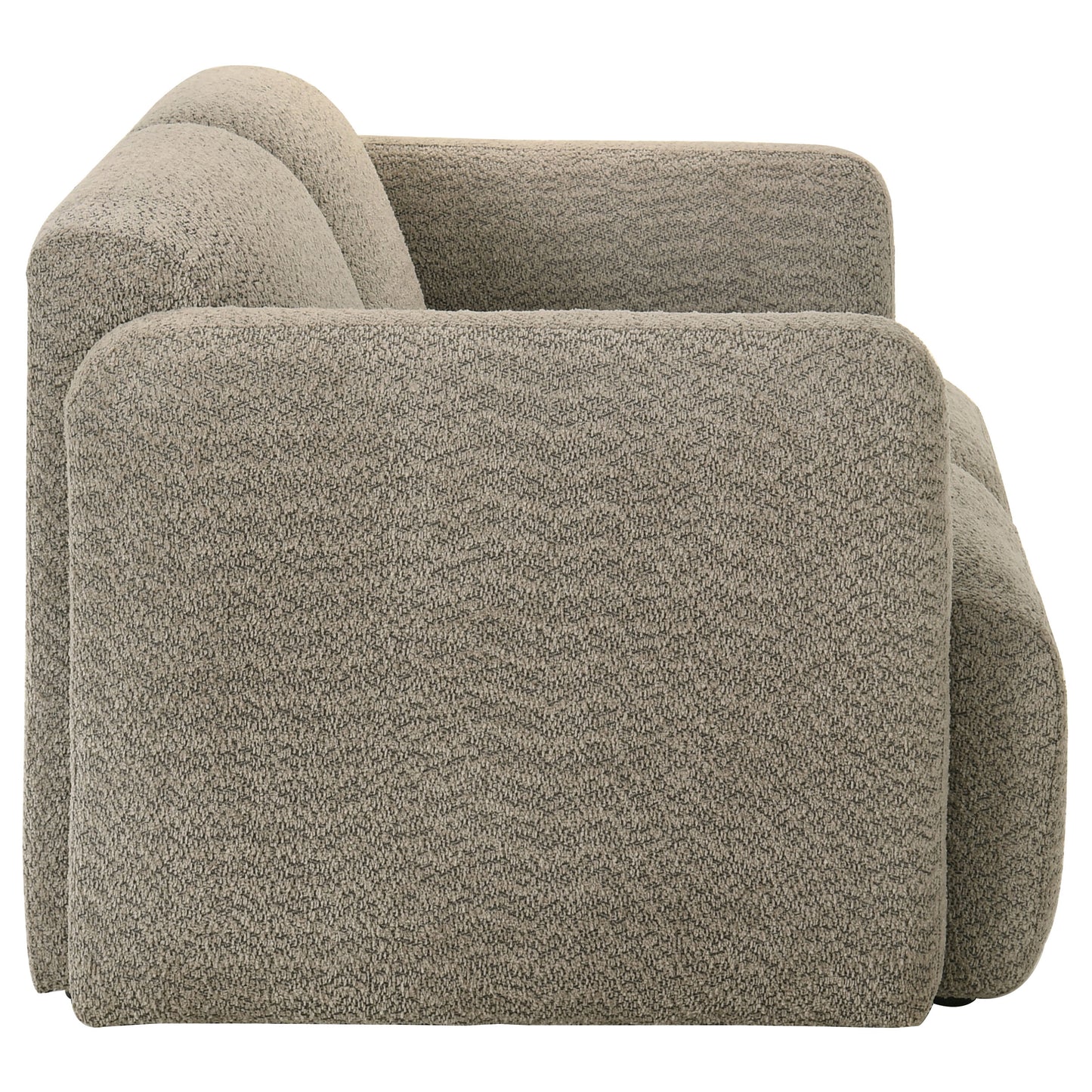 Dorset Fabric Upholstered Round Track Arm Loveseat Brown