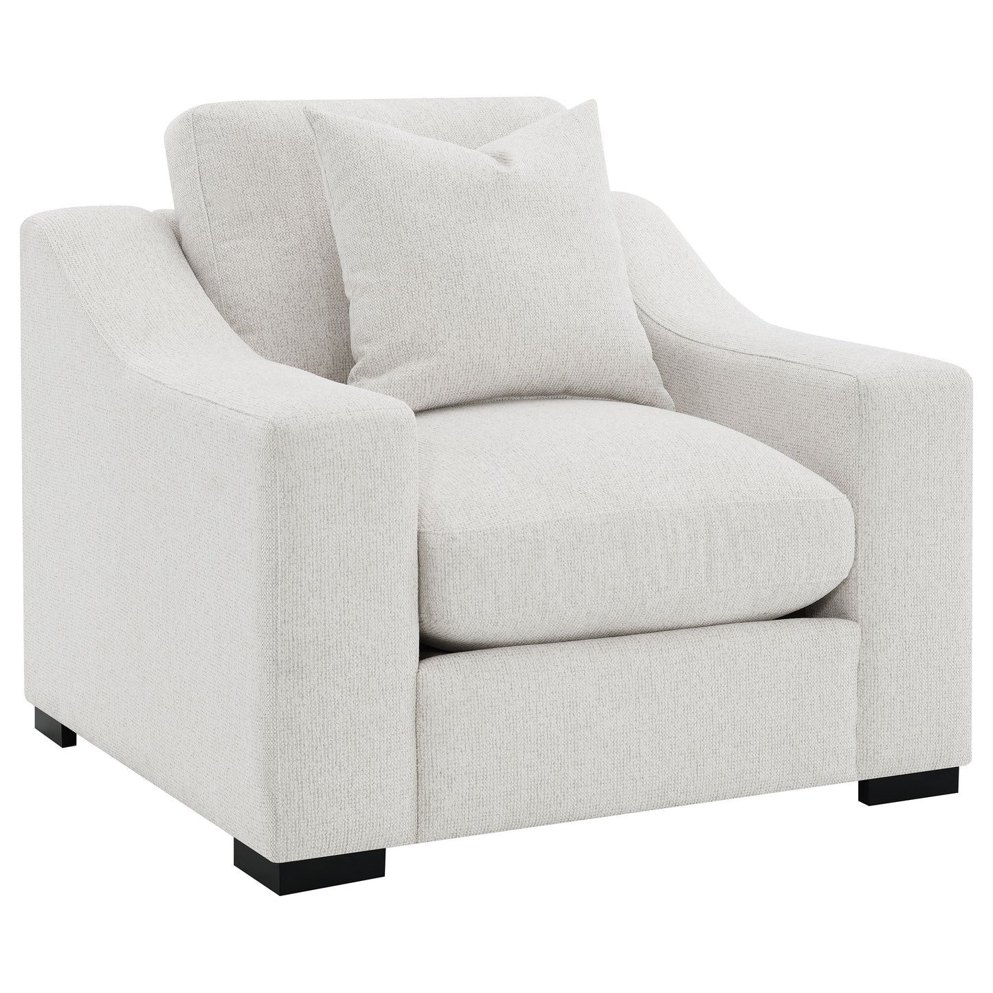 Ashlyn Fabric Upholstered Track Arm Accent Chair Sand