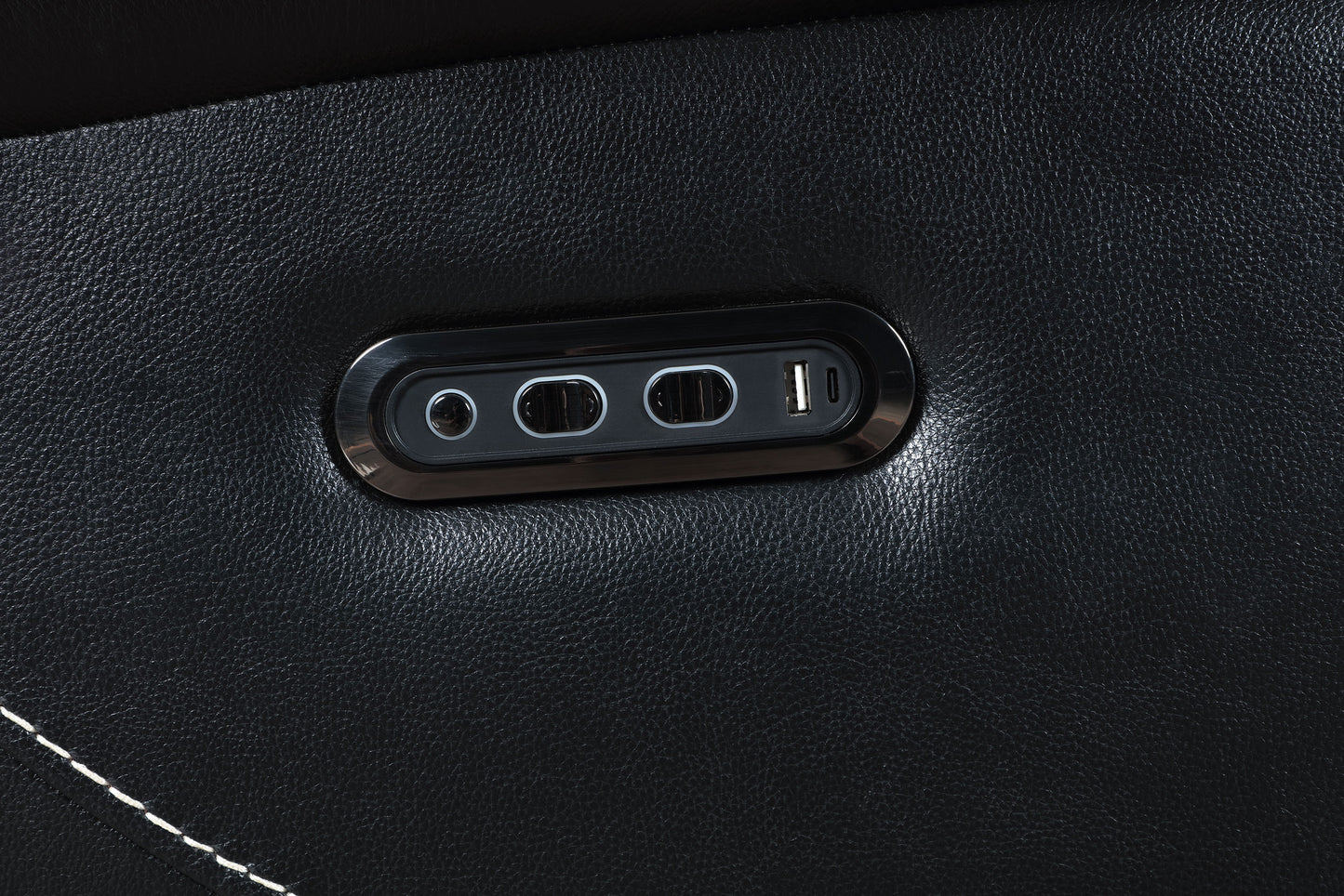 Hewitt Leather Upholstered Dual Power Recliner Chair Black