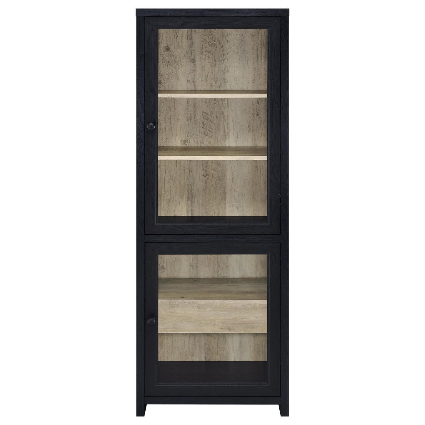 Denison 67-inch 2-door Media Tower Storage Cabinet Black