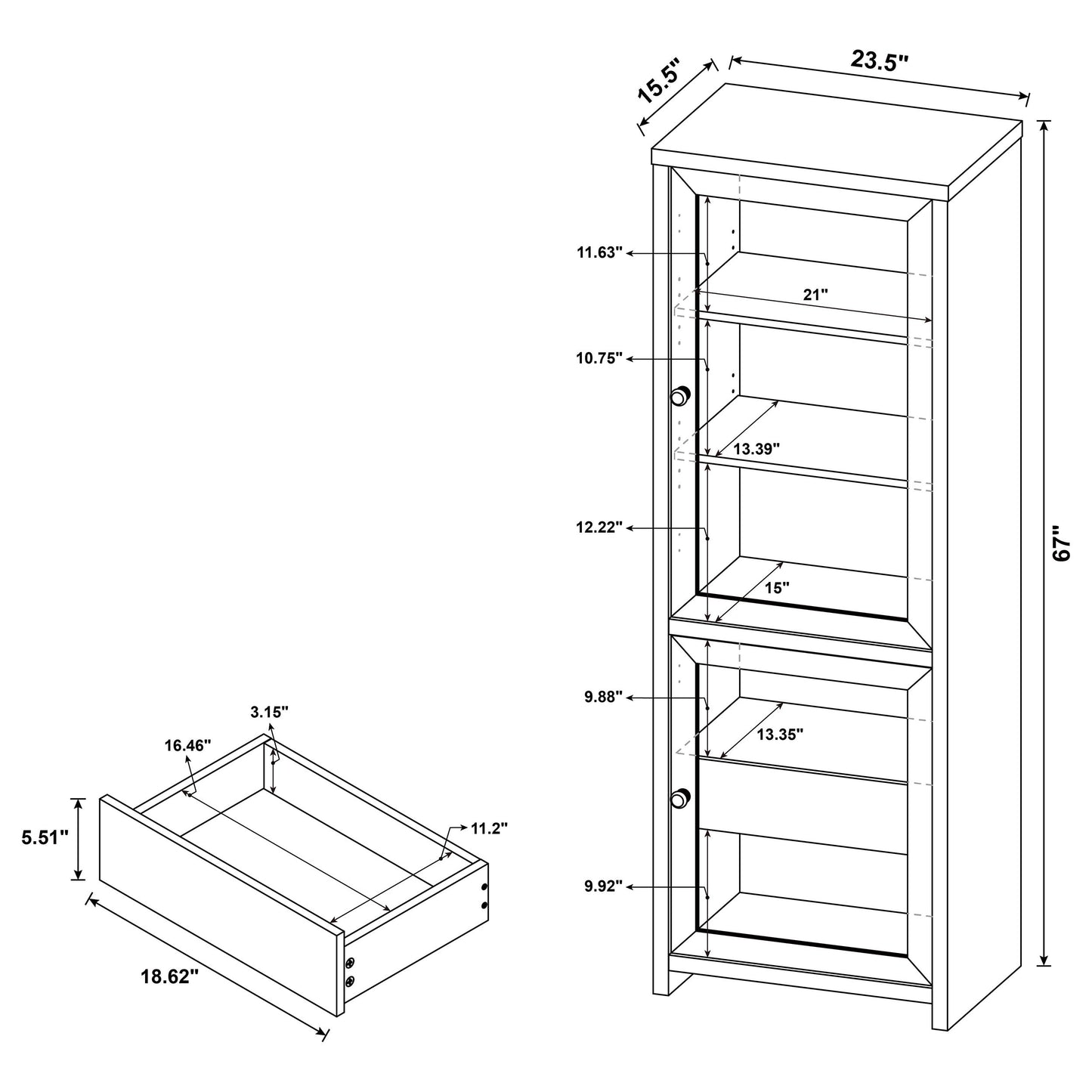 Denison 3-piece Entertainment Center 79-inch TV Stand Black