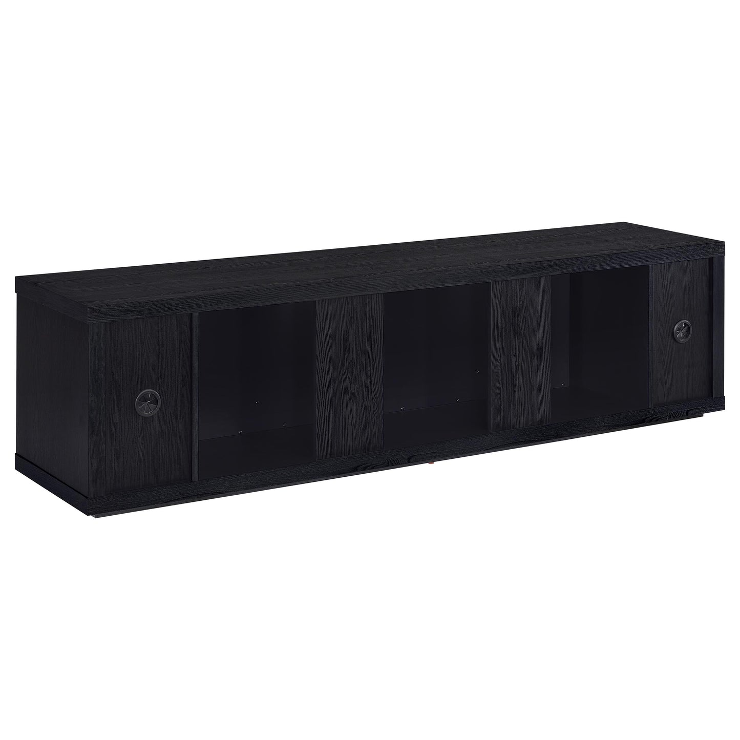 Deiter 79-inch TV Stand Fireplace Media Console Black
