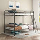 Carson Metal Twin Over Twin Bunk Bed Glossy Black