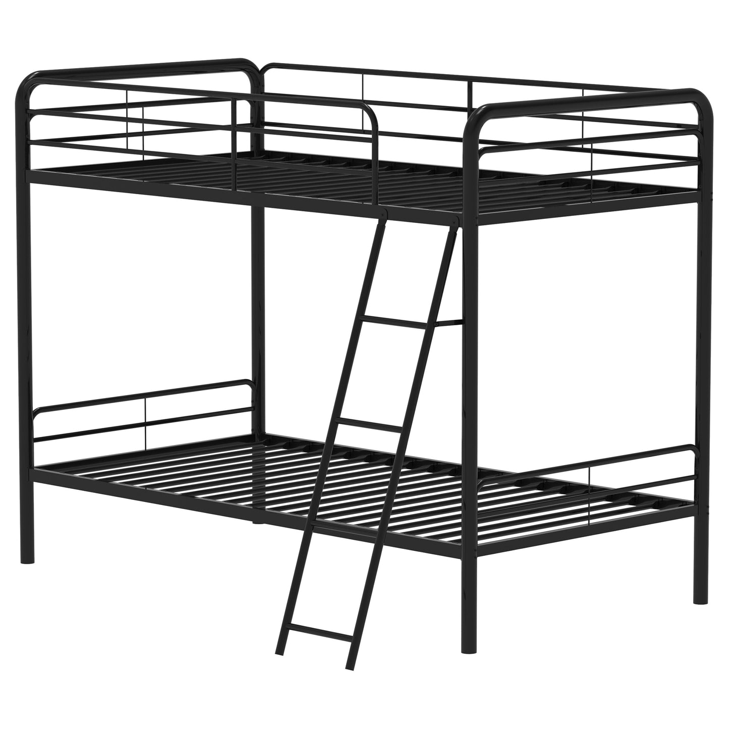 Carson Metal Twin Over Twin Bunk Bed Glossy Black