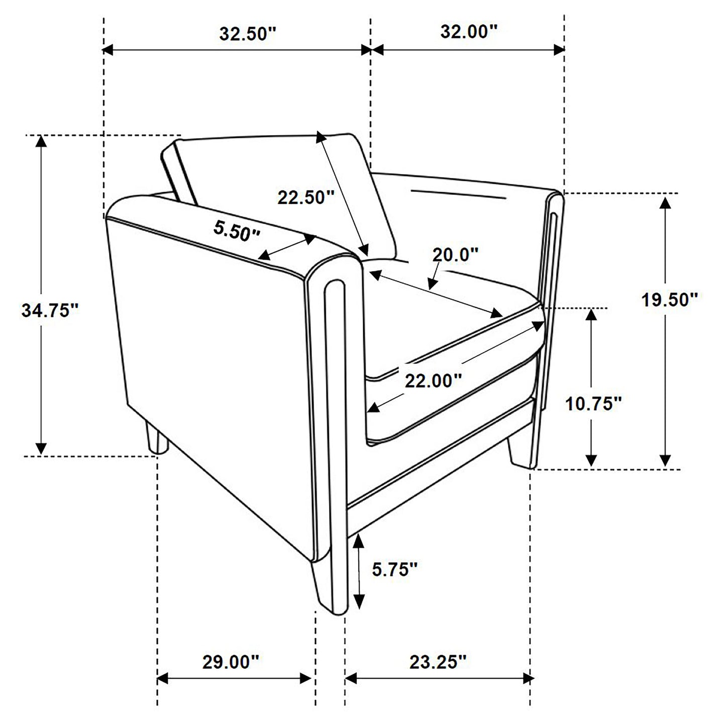 Islington Fabric Upholstered Panel Arm Accent Chair Taupe