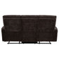 Navarro Chenille Upholstered Reclining Sofa Dark Brown