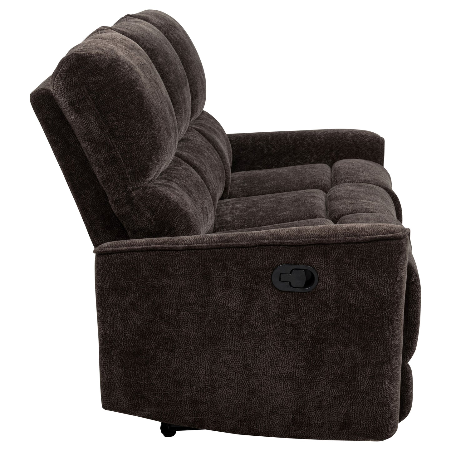 Navarro Chenille Upholstered Reclining Sofa Dark Brown