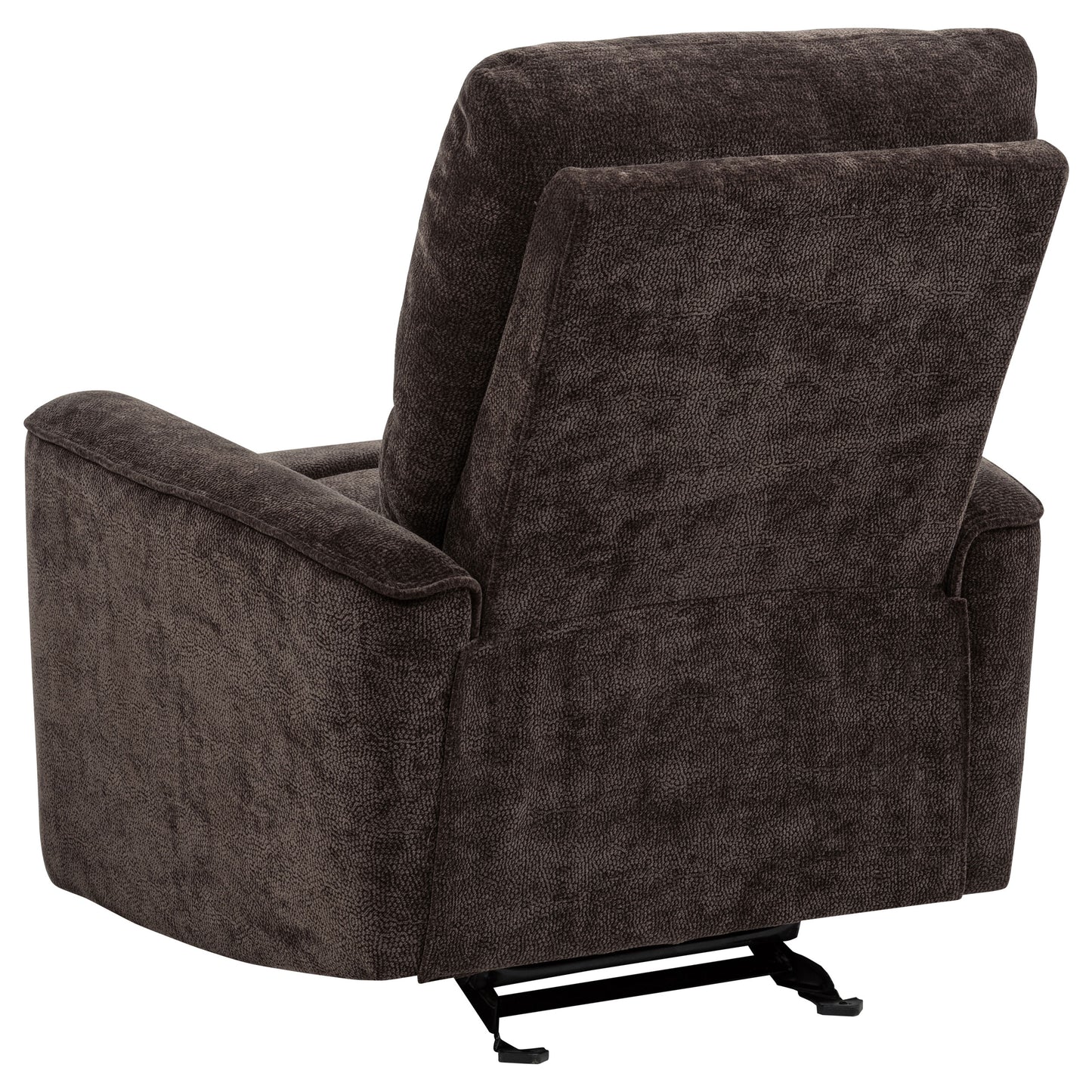 Navarro Chenille Upholstered Glider Recliner Dark Brown