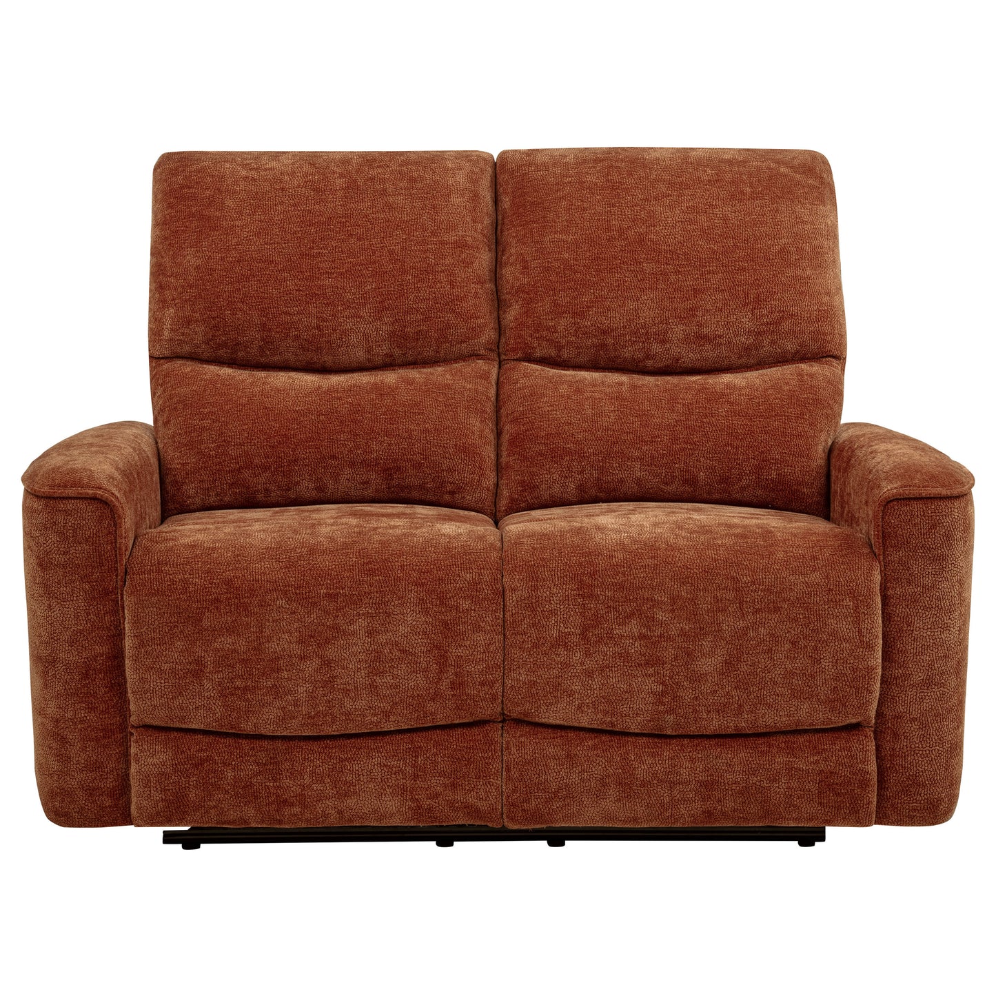 Navarro Chenille Upholstered Reclining Loveseat Burnt Orange