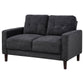 Bowen II Fabric Upholstered Track Arm Loveseat Steel Grey