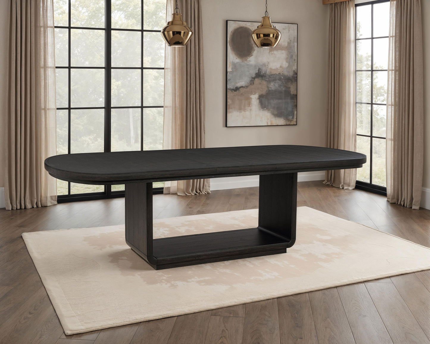 Leandro 78-inch Extension Dining Room Table Burnished Black