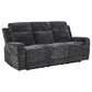 Kennett Chenille Upholstered Power Reclining Sofa Dark Grey