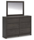 Fraluna King Panel Storage Bed with Mirrored Dresser and Nightstand