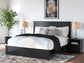 Maribel King Panel Bed with Mirrored Dresser, Chest and Nightstand