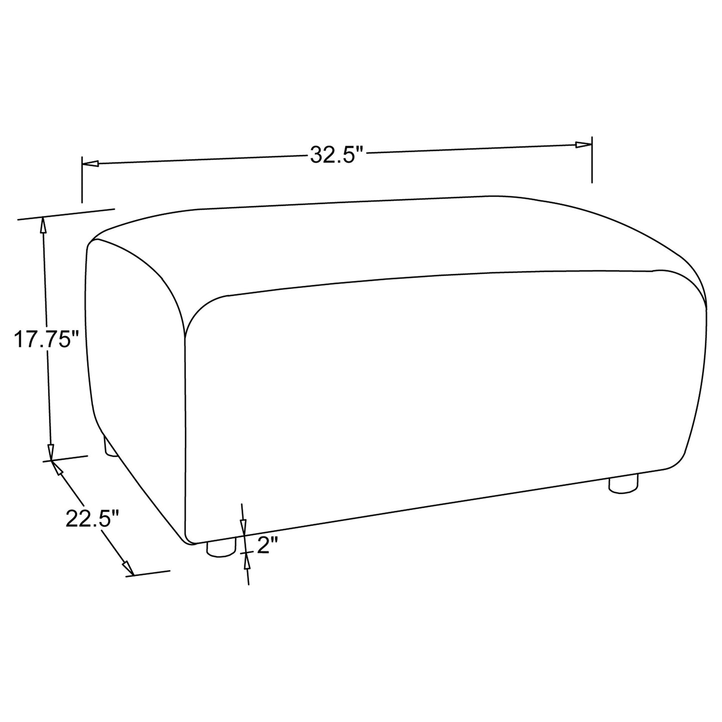 Burnett Chenille Upholstered Ottoman Ivory