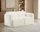 Dorset Fabric Upholstered Round Track Arm Loveseat White