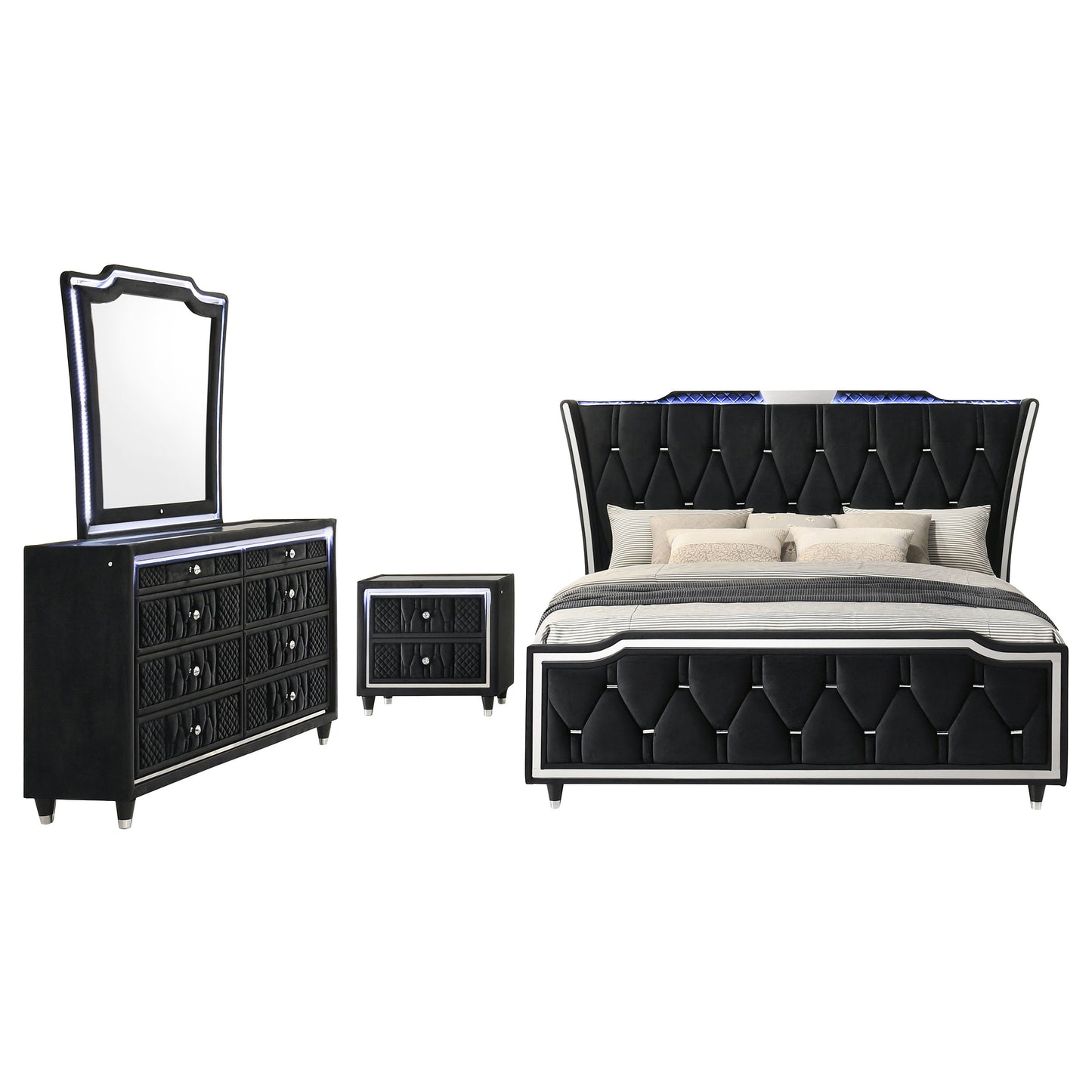 Lorient 4-piece Queen Bedroom Set Black