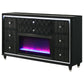 Lorient 8-drawer LED Bedroom Flame Box Dresser Black